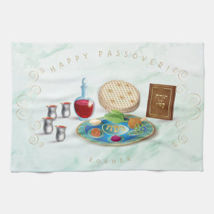 Linge De Cuisine Vintage Seder de Pâque Kosher Pesach Décor