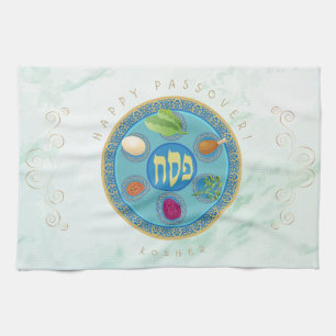 Linge De Cuisine Vintage Seder de Pâque Kosher Pesach Décor