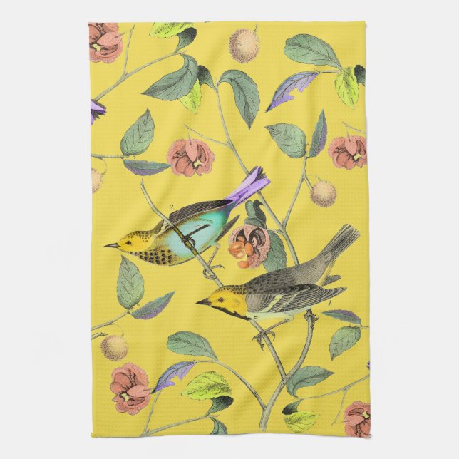 Linge De Cuisine Vintage Songbird Yellow (Vertical)