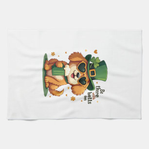 Linge De Cuisine Vintage Soyez Là Avec Des Cloches Sur Chien St Pat