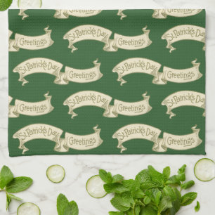 Linge De Cuisine Vintage St. Patrick's Day Salutations Bannière d'o