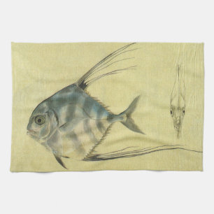 Linge De Cuisine Vintage Threadfin Trevally, Pompano Africain Poiss