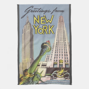 Linge De Cuisine Vintage voyage, Célèbre ville de New York