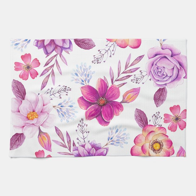 Linge De Cuisine Violet rose (Horizontal)