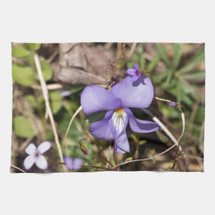 Linge De Cuisine Violette à pieds d'oiseau avec bluets