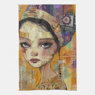 Linge De Cuisine Visage de collage de scrapbook vintage (4)