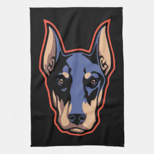 Linge De Cuisine Visage de dobermann