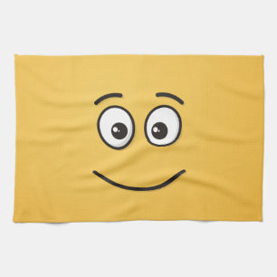 Linge De Cuisine Visage souriant avec yeux ouverts