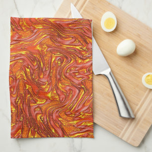 Linge De Cuisine Vive texture rouge clair avec des nuances de jaune