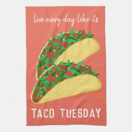 Linge De Cuisine Vivez chaque jour Comme c'est TACO MARDI rouge