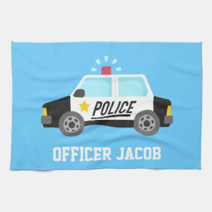 Linge De Cuisine Voiture de police classique avec la sirène pour