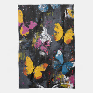 Linge De Cuisine Vol de Papillon Abstrait Vibrant (8)