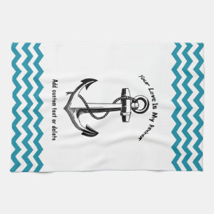 Linge De Cuisine Votre amour est ma coutume bleue turquoise de