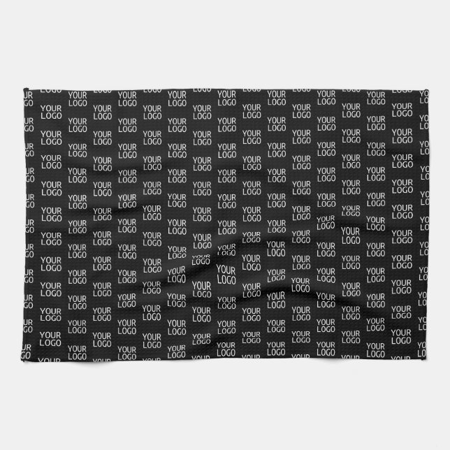 Linge De Cuisine Votre logo d'entreprise | Motif demi-étape élégant (Horizontal)