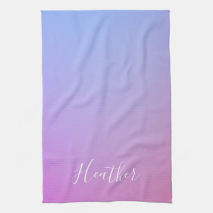 Linge De Cuisine Votre nom ou mot Rose et bleu violet