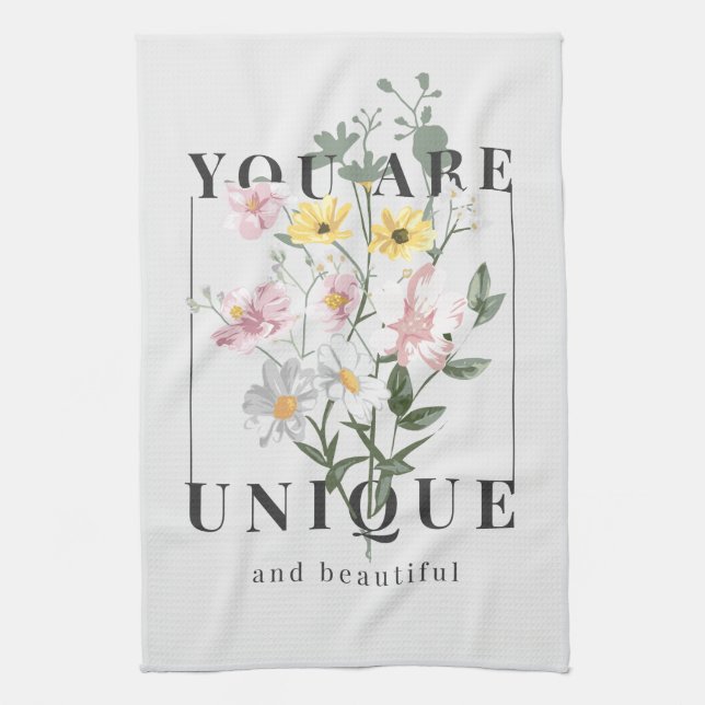 Linge De Cuisine Vous êtes un Slogan floral unique (Vertical)