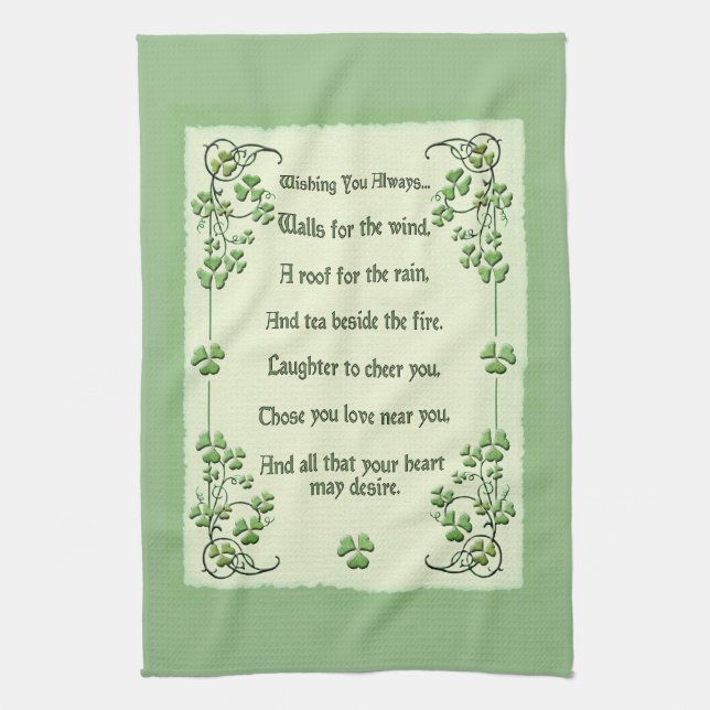 Linge De Cuisine Vous souhaitant la bénédiction toujours irlandaise (Vertical)