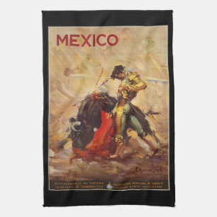 Linge De Cuisine Voyage au Mexique Vintage Matador de Tauromachie