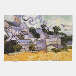 Linge De Cuisine Vue d'Auvers avec l'église par Vincent van Gogh