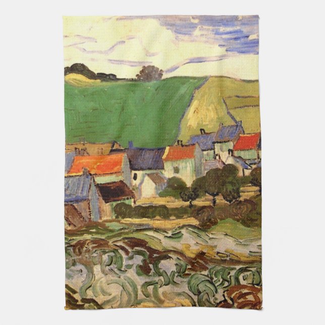 Linge De Cuisine Vue d'Auvers par Vincent van Gogh (Vertical)