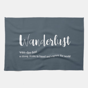 Linge De Cuisine Wanderlust définition blanc gris bleu couleur