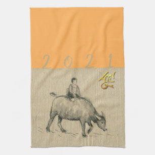 Linge De Cuisine Water Buffalo Child Chinese Ox Year 2021 C color T