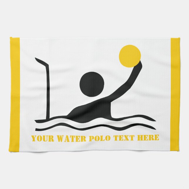 Linge De Cuisine Water polo player black silhouette custom (Horizontal)