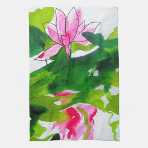 Linge De Cuisine Waterlily abstract watercolour flower art