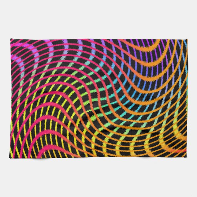 Linge De Cuisine Waves of Sunset Abstract Artsy Towel (Horizontal)