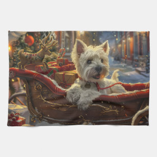 Linge De Cuisine West Highland White Terrier Chien Festif de Noël
