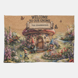 Linge De Cuisine Whimsical Gnome Mushroom House Welcome Design