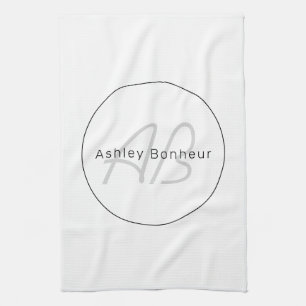 Linge De Cuisine White Grey et Black   Cool Name & Monogram