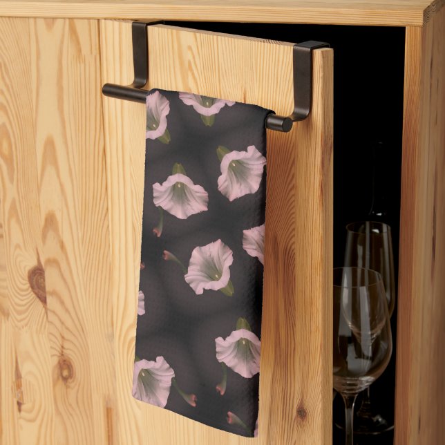 Linge De Cuisine White Morning Glory Flower Close Up Motif (Pliage en tiers)