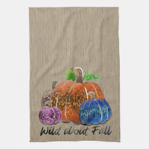 Linge De Cuisine Wild About Fall Empreintes de léopard Citrouilles