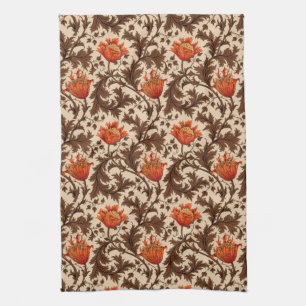 Linge De Cuisine William Morris Anemone, Beige, Brown & Rust Orange