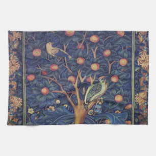 Linge De Cuisine William Morris Bois de Pic Tapisserie Oiseaux Flor