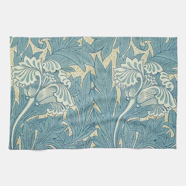 Linge De Cuisine William Morris Classique Tulipe Bleu Floral (Horizontal)