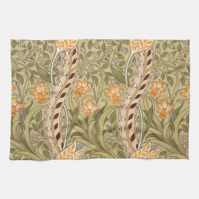 Linge De Cuisine William Morris Daffodil Garden Flower Classic Bota (Horizontal)