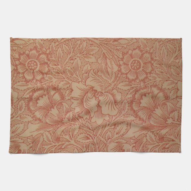 Linge De Cuisine William Morris Fleur de pavot rose Floral (Horizontal)