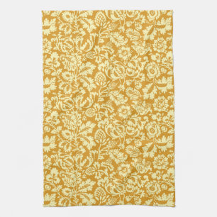 Linge De Cuisine William Morris Floral Damask, Jaune de moutarde