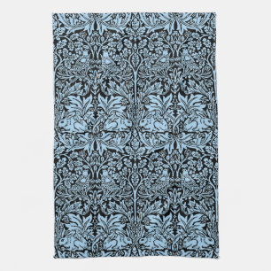 Linge De Cuisine William Morris Frère Lapin Bleu Clair Noir