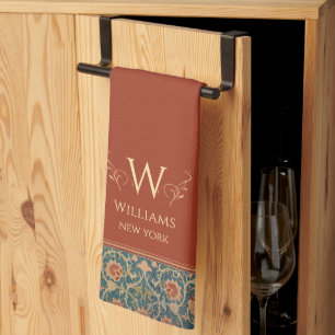 Linge De Cuisine William Morris Holland Park Rust Red Personnalisé