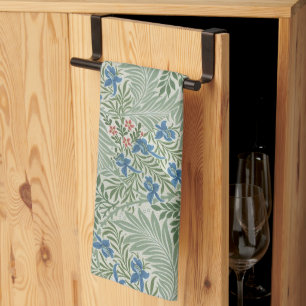 Linge De Cuisine William Morris Larkspur Floral Vert rose bleu