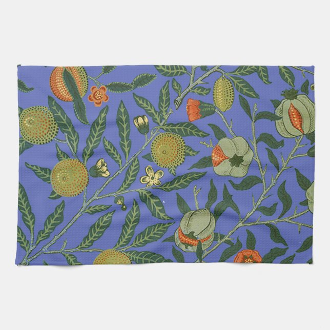 Linge De Cuisine William Morris Pomegranate Bleu papier peint color (Horizontal)