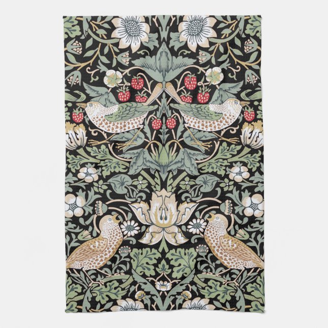 Linge De Cuisine William Morris Strawberry Thief I Black Birds (Vertical)