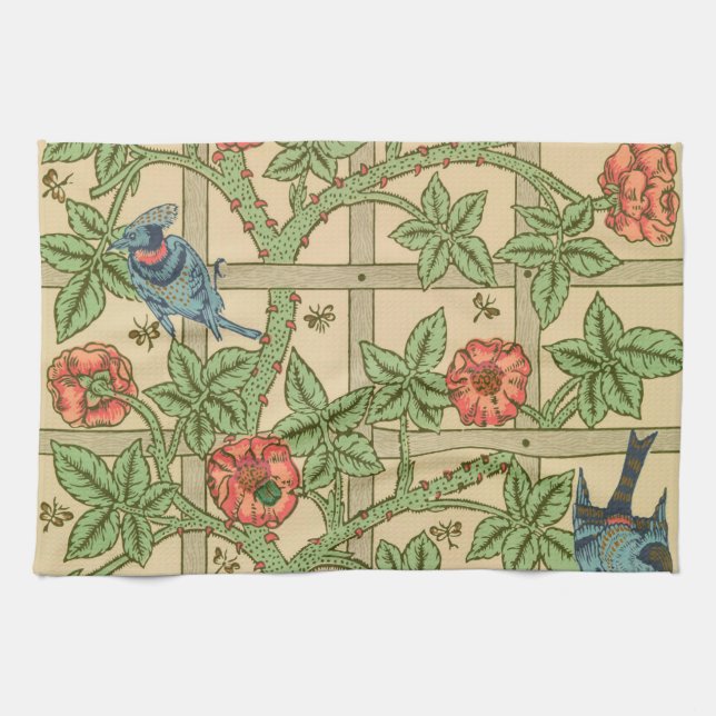 Linge De Cuisine William Morris Trellis Design classique de papier  (Horizontal)