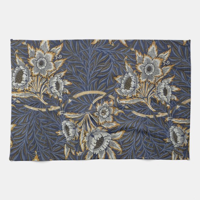Linge De Cuisine William Morris Tulip Willow Blue Motif (Horizontal)