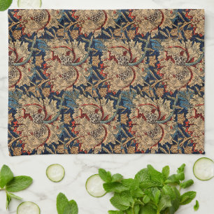 Linge De Cuisine William Morris Vintage motif floral rouge bleu