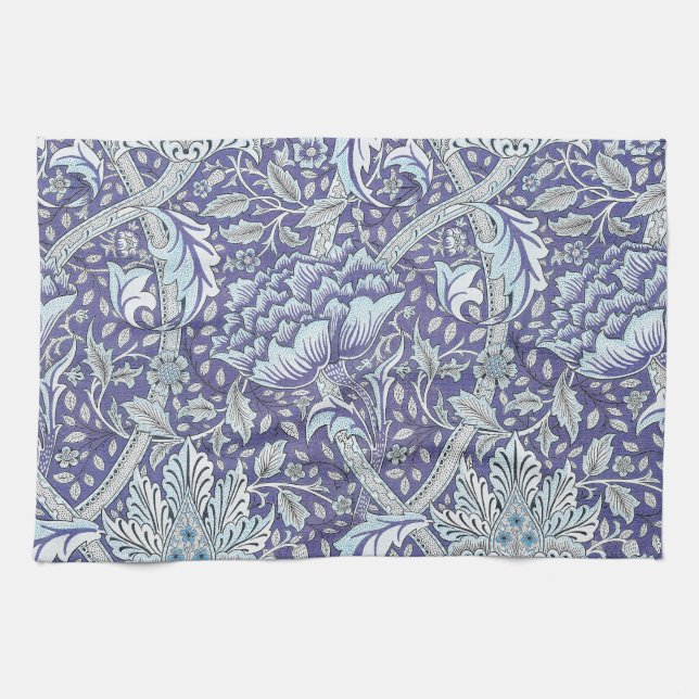 Linge De Cuisine William Morris Windrush fleurs bleues (Horizontal)
