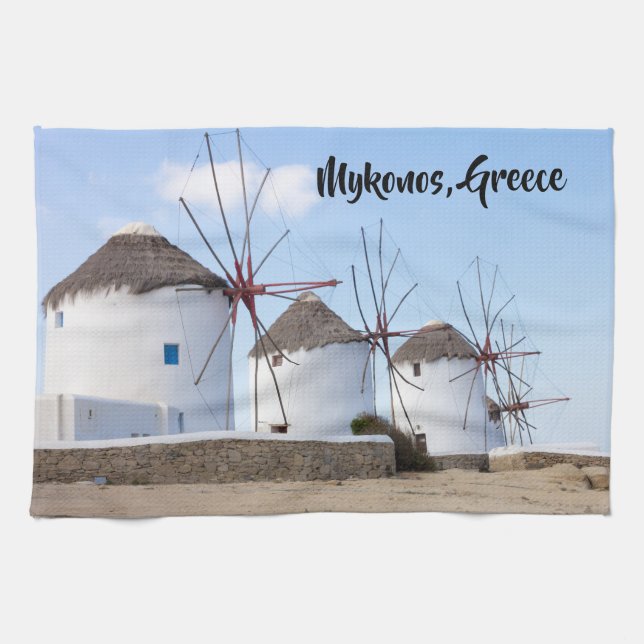 Linge De Cuisine Windmills, Mykonos, Grèce (Horizontal)
